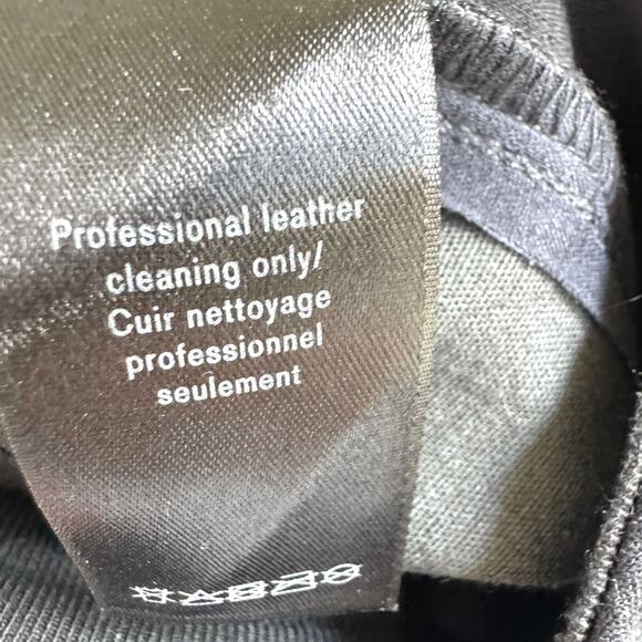 Rag & Bone Womens Straight Stretch Dress Pant Size 2 Lamb Leather Trim Black - Picture 5 of 6